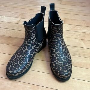 J. Crew leopard rain boots size 7